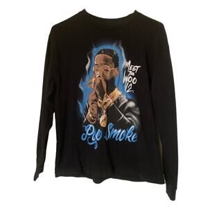 Pop Smoke Men's Top Long Sleeve Black Meet The Woo 2 Size S